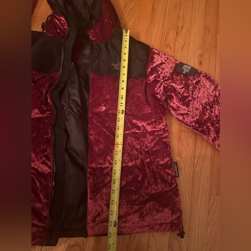 The North Face Nuptse Velvet Series Royal Pink Puffer Coat jacket NEW - Picture 6 of 8